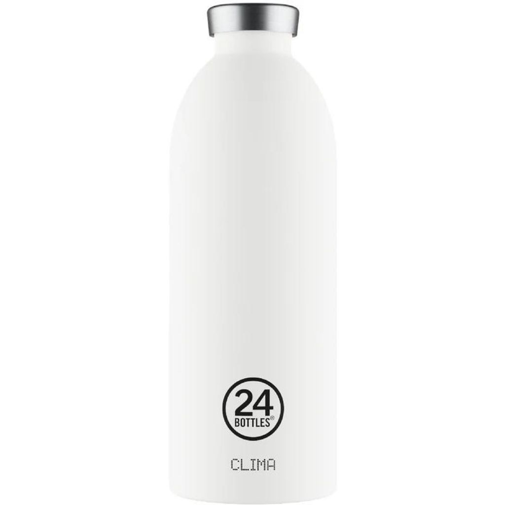 24 Bottles Clima Basic Isolier-Trinkflasche | Weiß | Edelstahl | 850 ml