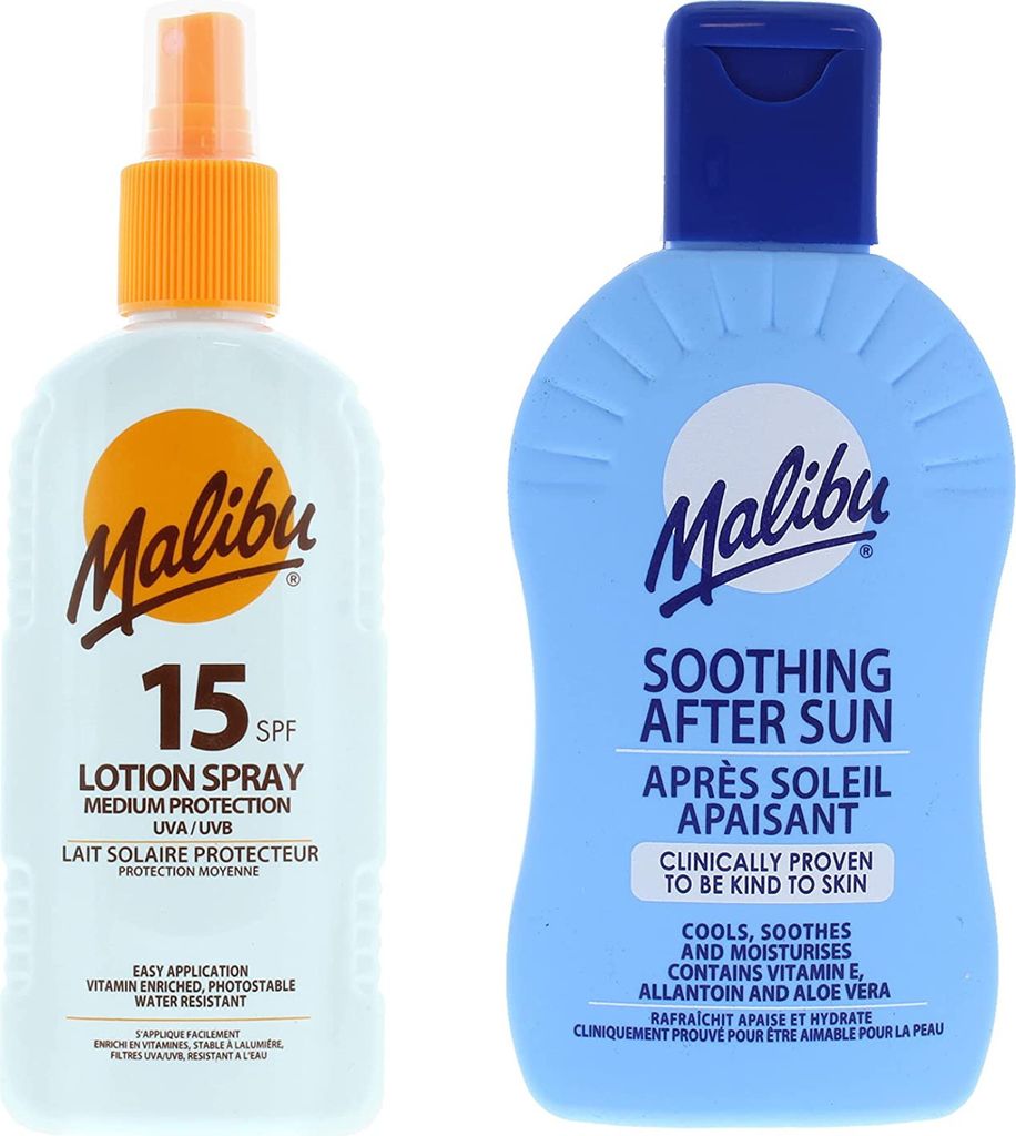 Malibu SPF15 Wasserfestes Spray 200 ml + After Sun Balsam 200 ml