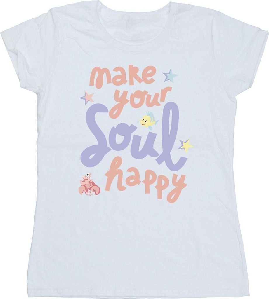 Disney - "The Little Mermaid Happy" T-Shirt für Damen BI26427 (L) (Weiß)