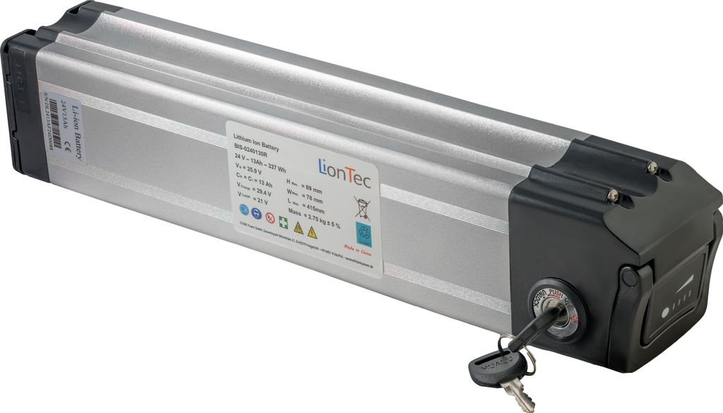 LionTec E-Bike Akku Batterie 24V (26V) - 13Ah Ruhrwerk & Produktbild 