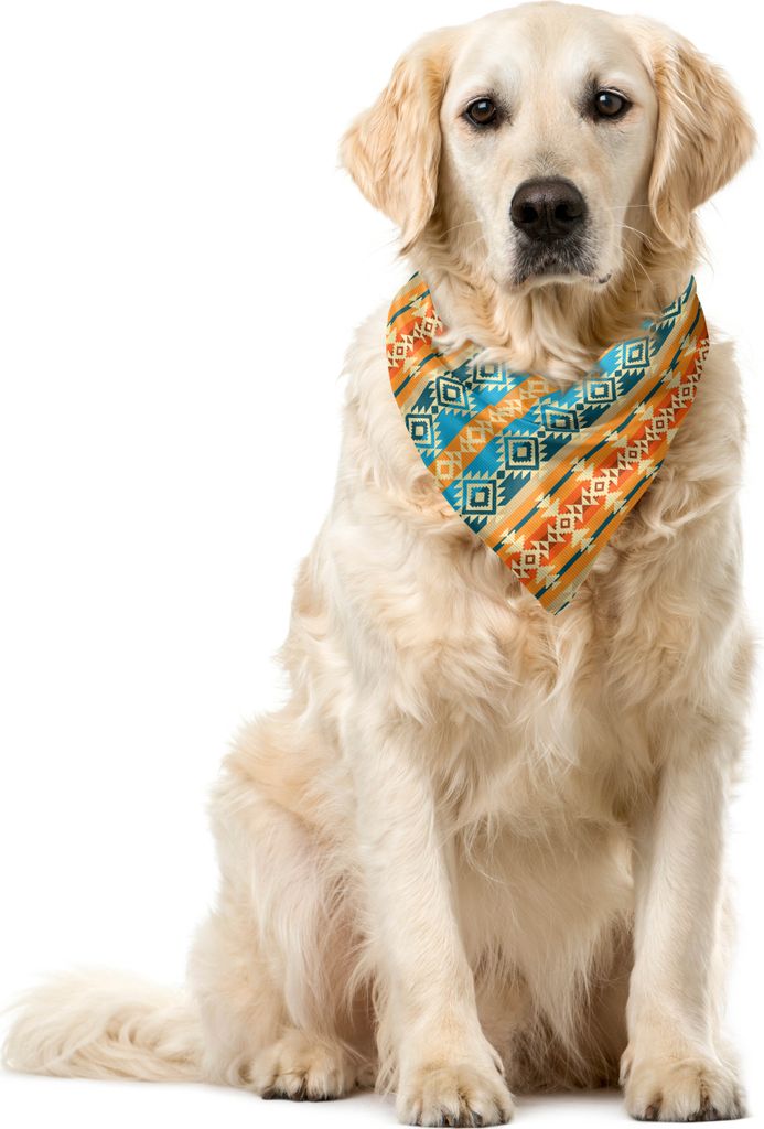 ABAKUHAUS südwestlich Haustier Bandana, Folk Motive Streifen, 40x40 cm, Mehrfarbig