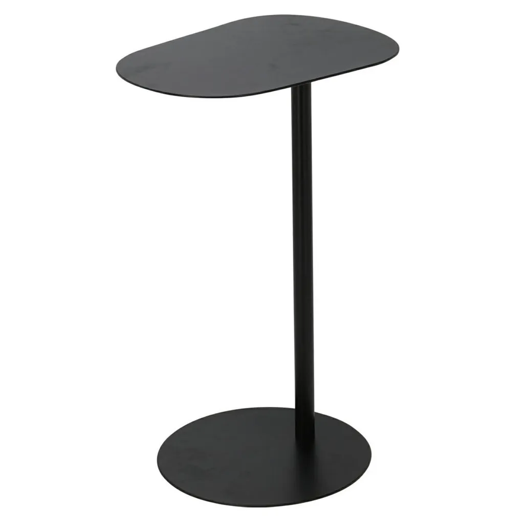 Table pliante en métal noir 35 x 53 cm - Support d'appoint robuste