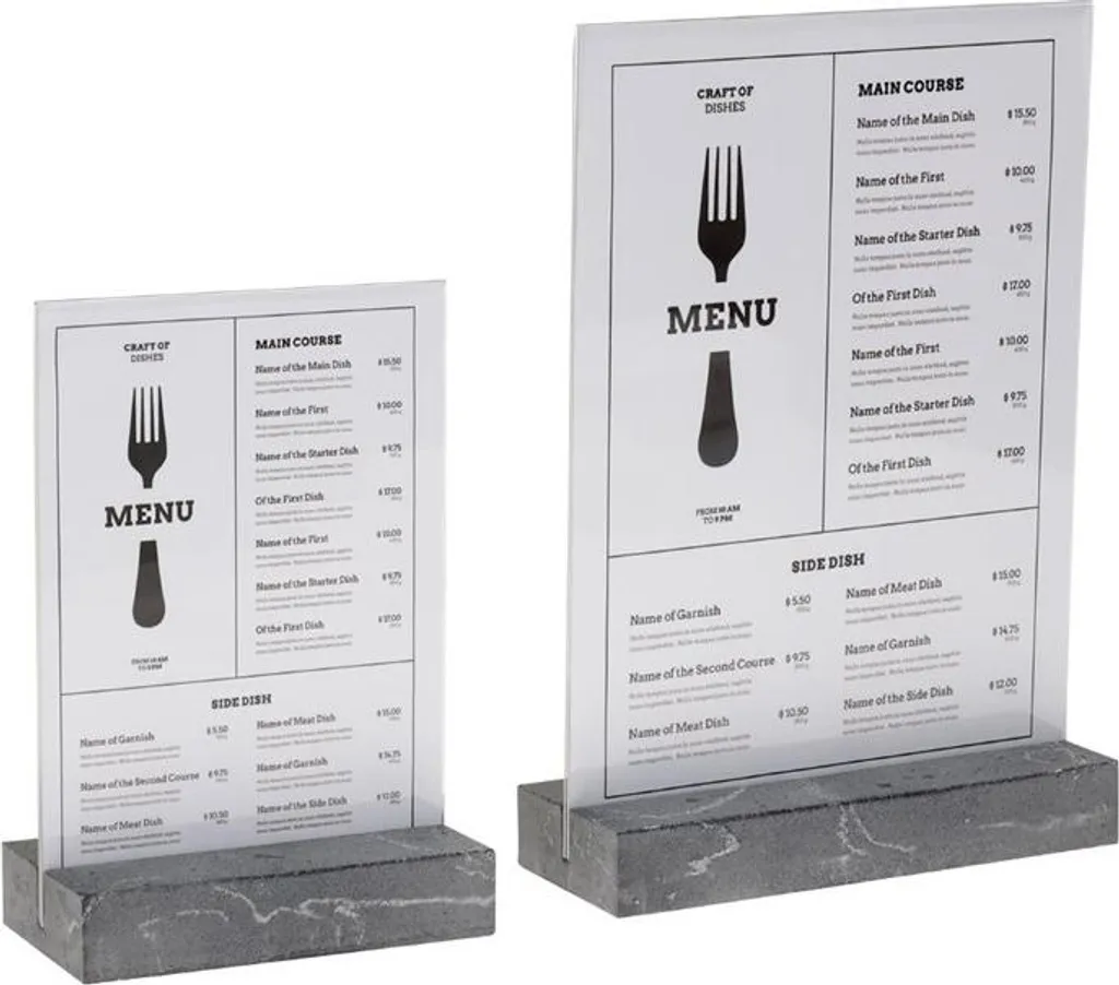 Porte-affiche A4 en polystone robuste - Finition anthracite mate design - 6