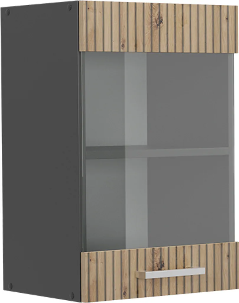 Armoire en verre Vicco R-Line Chêne Artisan 40cm - Meuble Modèle 49094