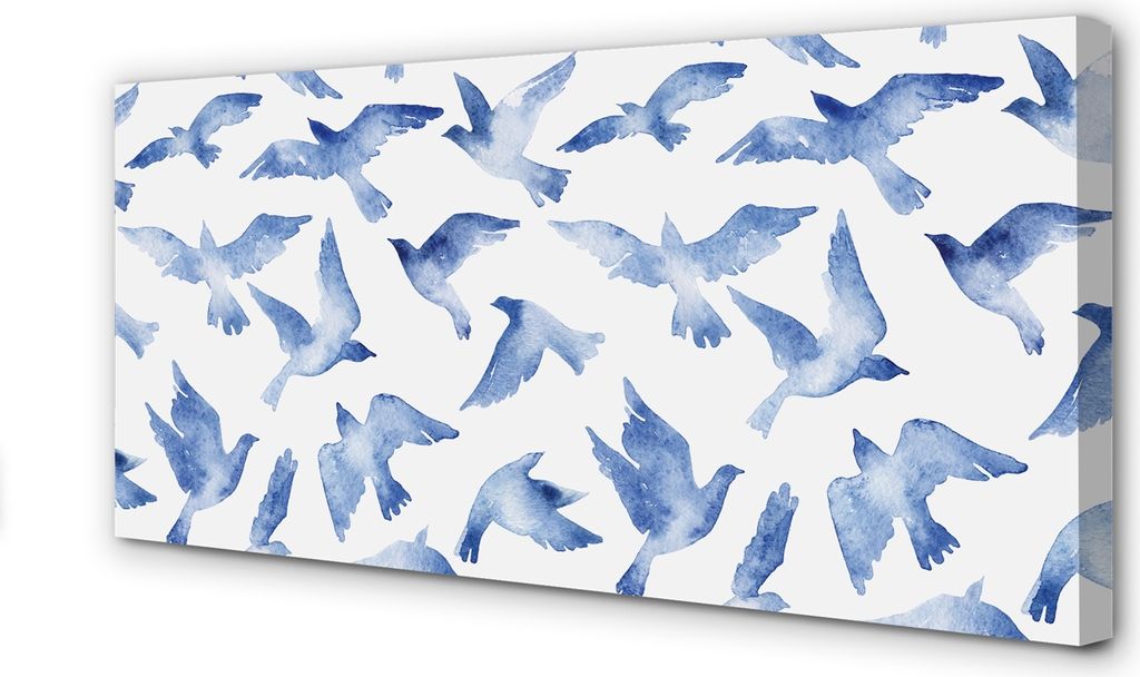 Leinwandbild 140x70 Wandkunst gemalte Vögel