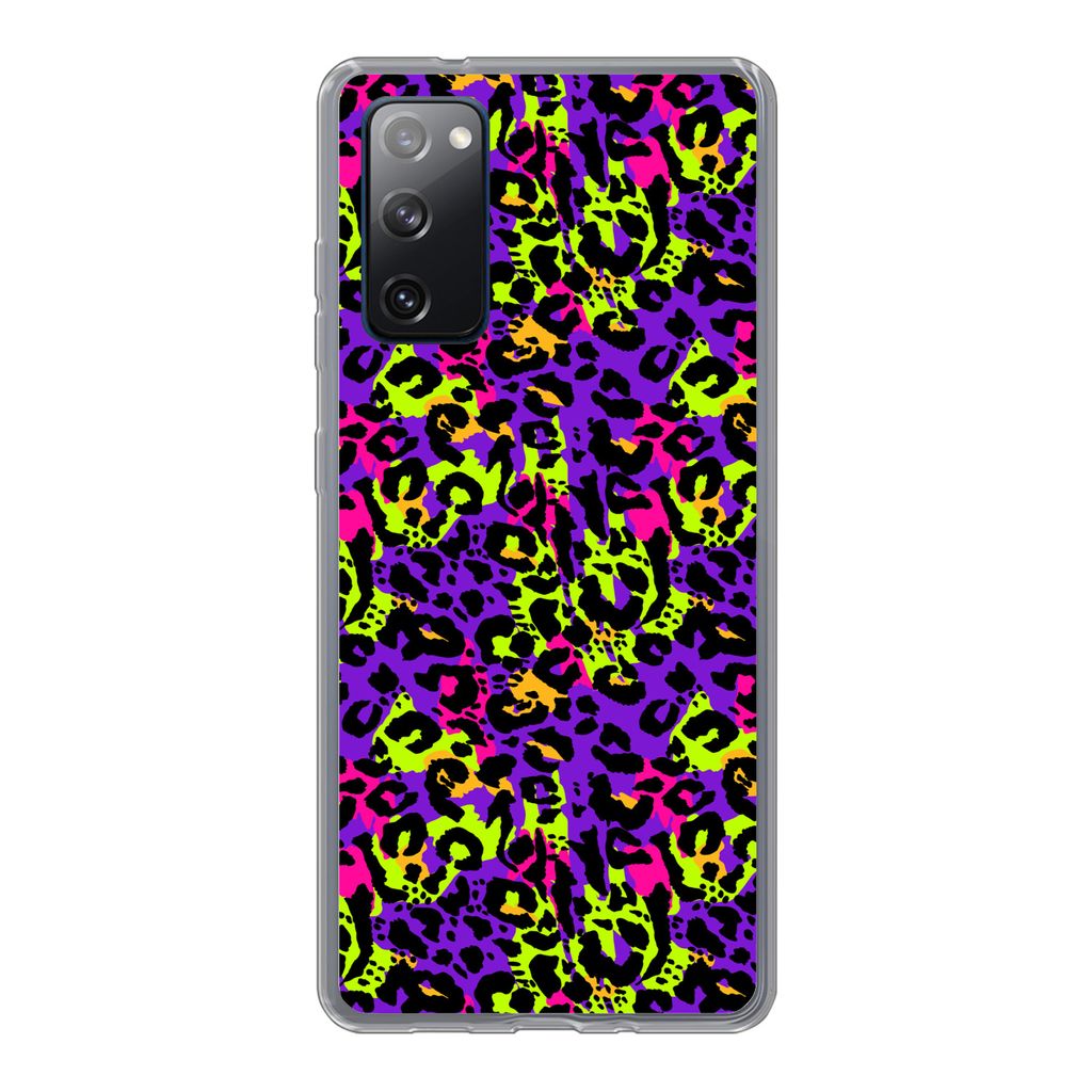 MuchoWow Handyhülle Schutzhülle Hülle für Samsung Galaxy S20 FE Tiermuster - Regenbogen - Neon Silikon Softcase Handy Hülle - Abdeckung