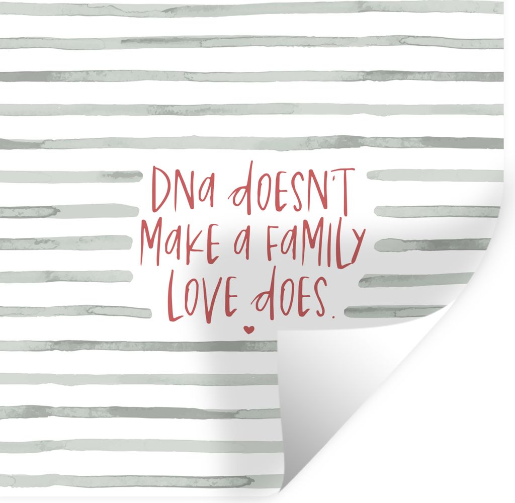 MuchoWow Wandtattoo Wandsticker Wandaufkleber Sprichwörter - Zitate - Nicht die DNA macht eine Familie, sondern die Liebe - Familie 50x50 cm Sel...