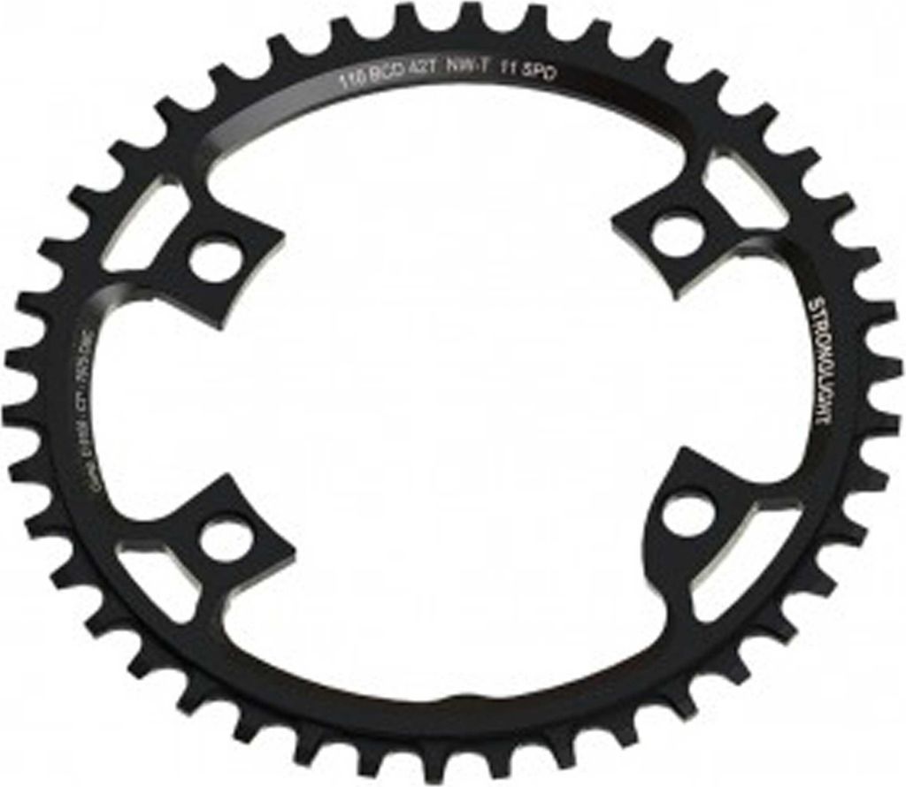STRONGLIGHT Kettenblatt Gravel für Shimano 42 Zähne, Alu 7075-T6, 110 mm, schwarz