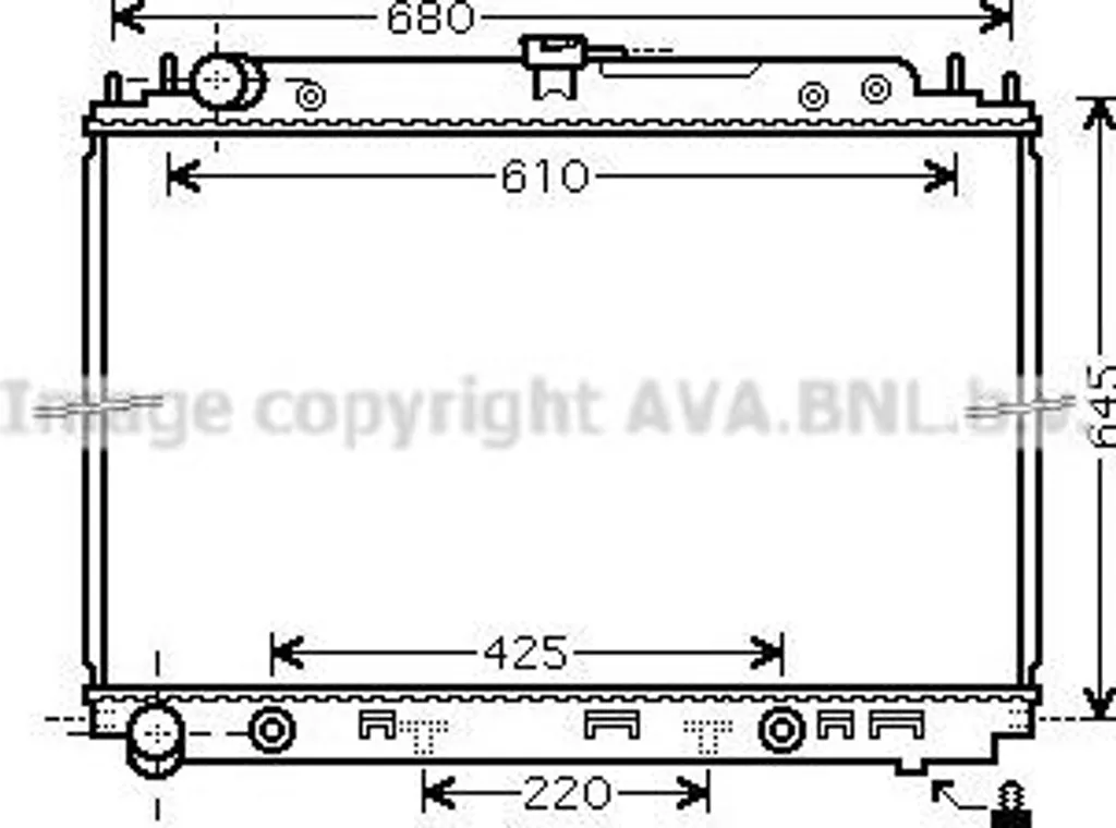 Radiateur Moteur AVA DNA2297 Haute Résistance - Réf OE 21460EB30A
