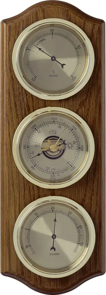 Station météo analogique TFA 20.1076 en chêne rustique et noyer