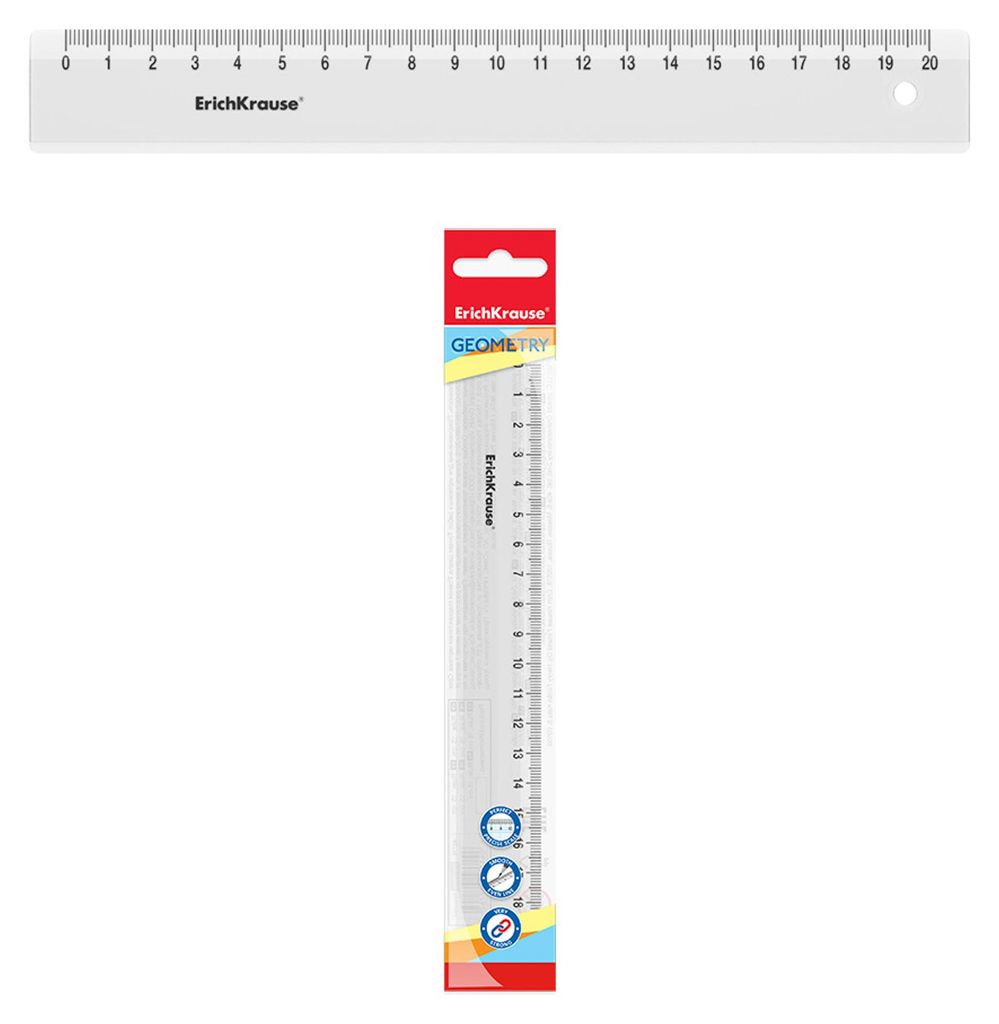 Lineal 20cm Kunststoff 1 Stück Klar transparent