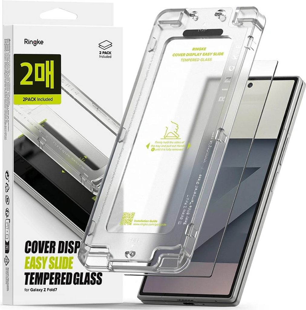 Ringke Abdeckung Display Easy Slide 2er-Pack gehärtetes Glas für Samsung Galaxy Z Fold 7 - Klar