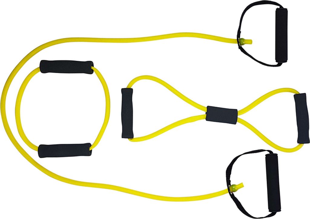 Tunturi 3er Set Fitnessbänder mit Griffen, 140 cm 40 cm 20 cm, Widerstandbänder, Suspension Trainer, Leicht,