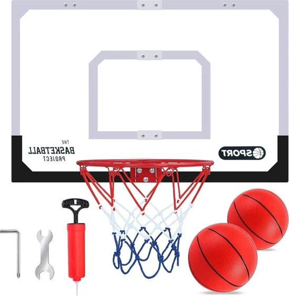 Jeu de basket de porte pour chambre enfant, kit complet multicolore