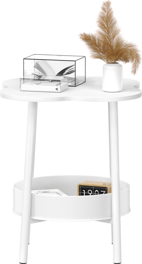 Kleiner Couchtisch, Blumenförmiger Schreibtisch-Teetisch, Beistelltisch im modernen Stil, minimalistischer Couchtisch mit 2 Ebenen für die Wohnzi...