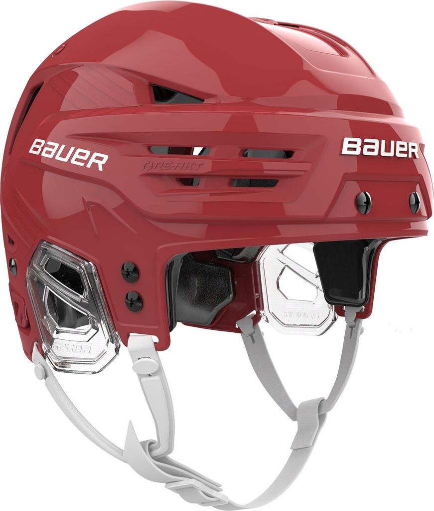 Bauer RE-AKT 90 Helm, rot, Größe L, mit weichem Memory-Innenfutter und individuell anpassbaren Maßen