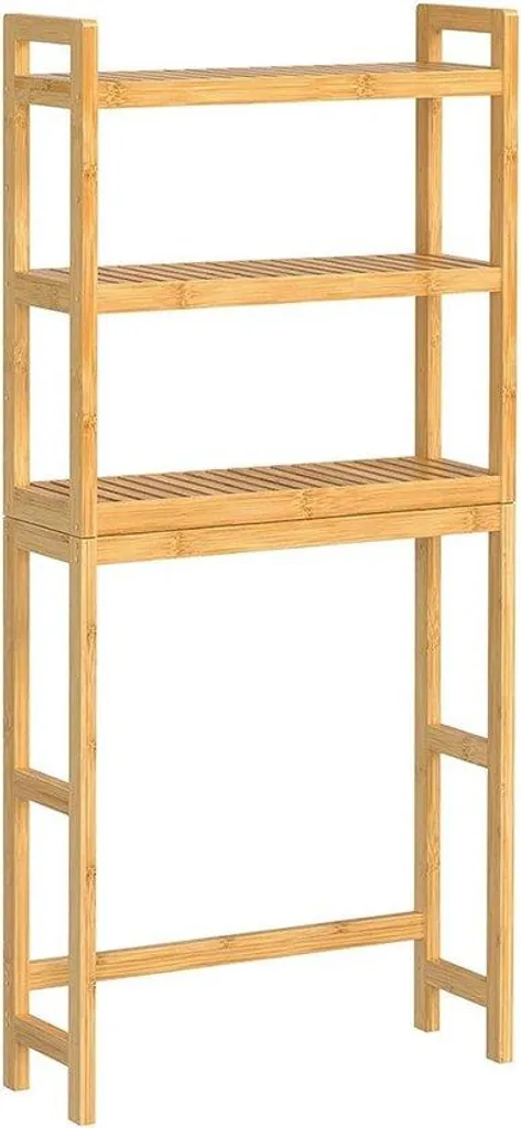 Meuble de rangement vertical en bambou écologique pour douche