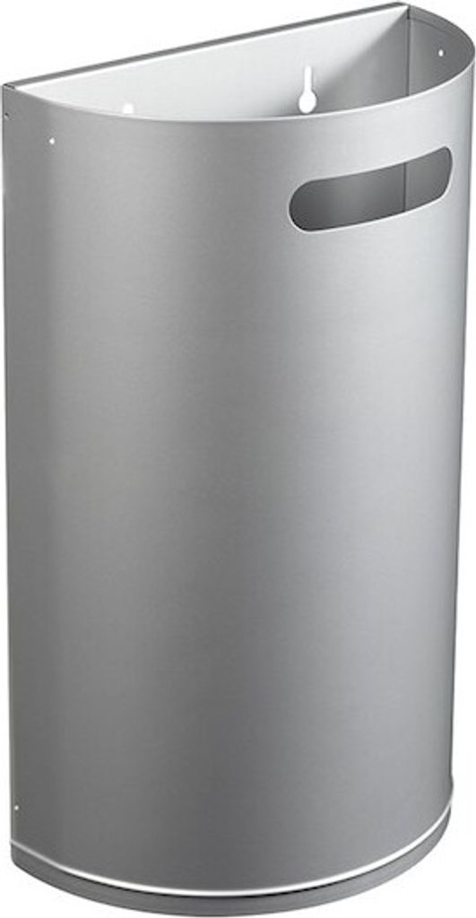 Rossignol Arkea robuster und abnehmbarer Abfallkorb 40 Liter zur Wandmontage , Farbe:Metallgrau