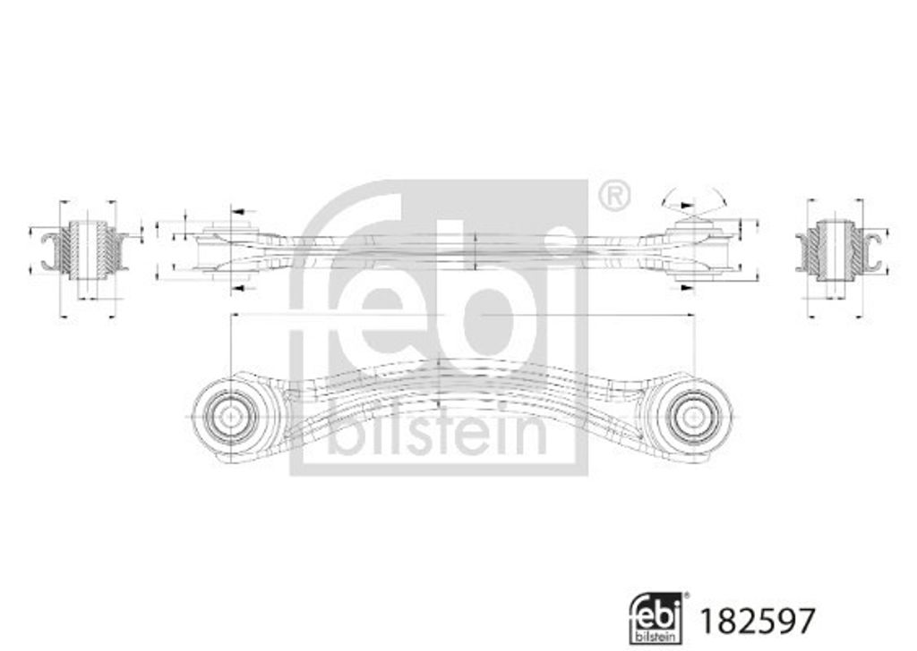 FEBI BILSTEIN 182597 Querlenker Hinten Rechts passend für MERCEDES-BENZ SLK (R172) Längslenker Dreieckslenker (NKW)