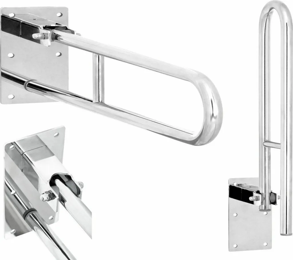 Barre de maintien pour WC et salle de bain rabattable 60cm inox durable