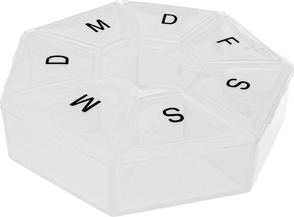 7 Tage PILLENBOX Weiss mit 7 Fächer aus Kunststoff Pillendose Tablettenbox Medikamentenbox Tablettendose Pillen Box Dose 61 (Weiss)