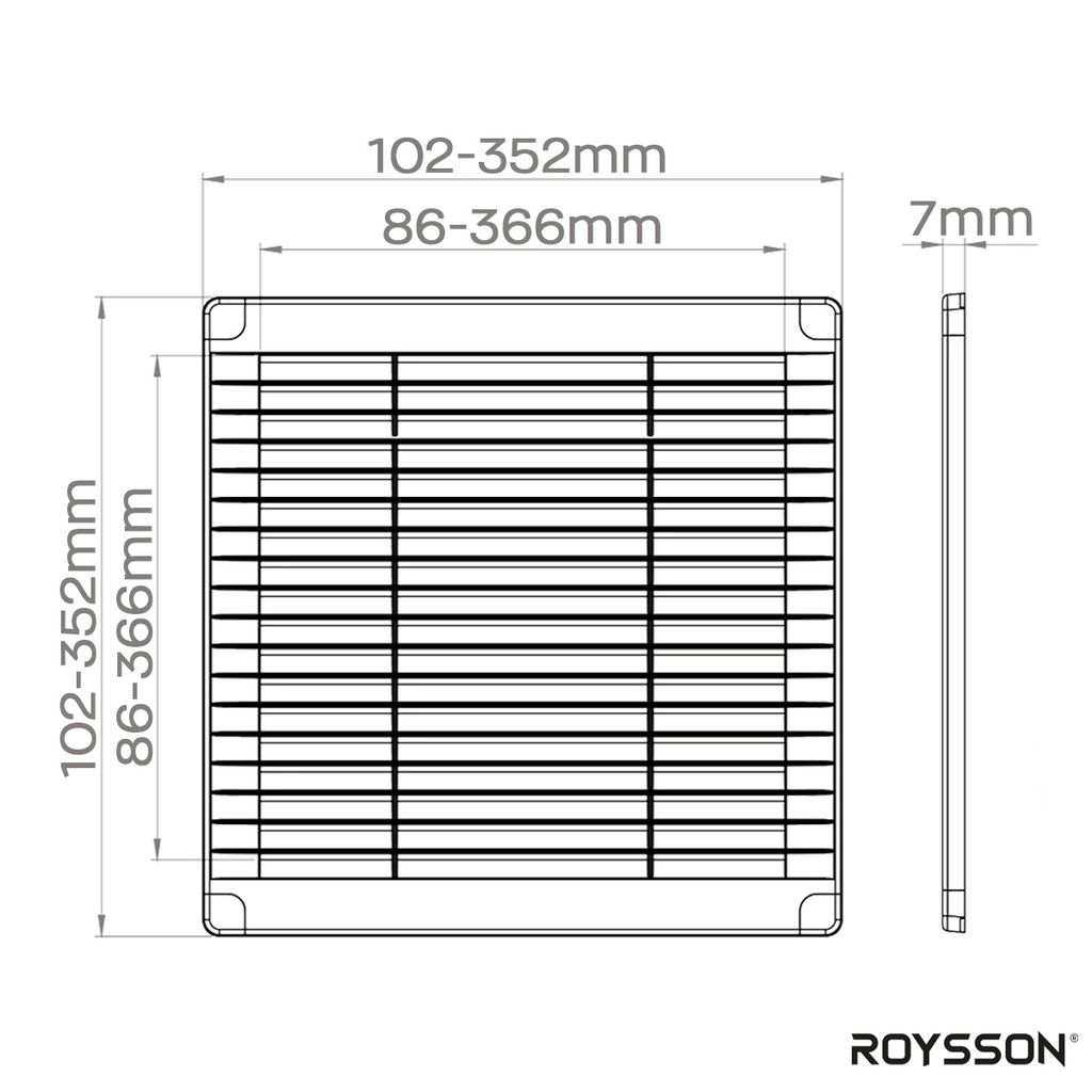 PVC Lüftungsgitter 250x250mm Weiß - Mit Insektenschutz, Für Wandmontage, Be- & Entlüftung
