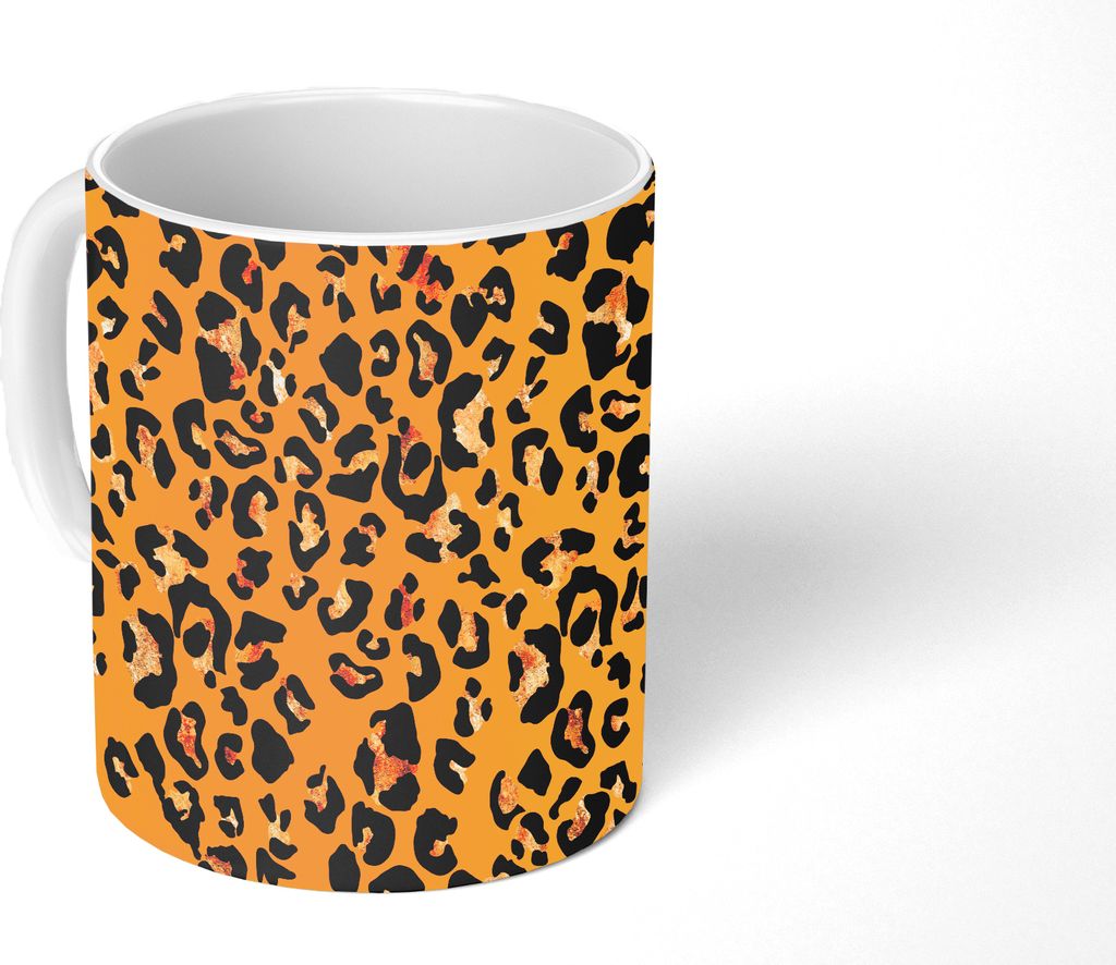 MuchoWow Tasse Kaffeetasse Kaffeebecher 350 ml Pantherdruck - Luxus - Muster Teetasse - Fototasse - Becher - Keramikbecher - Teebecher - Kaffeeta...