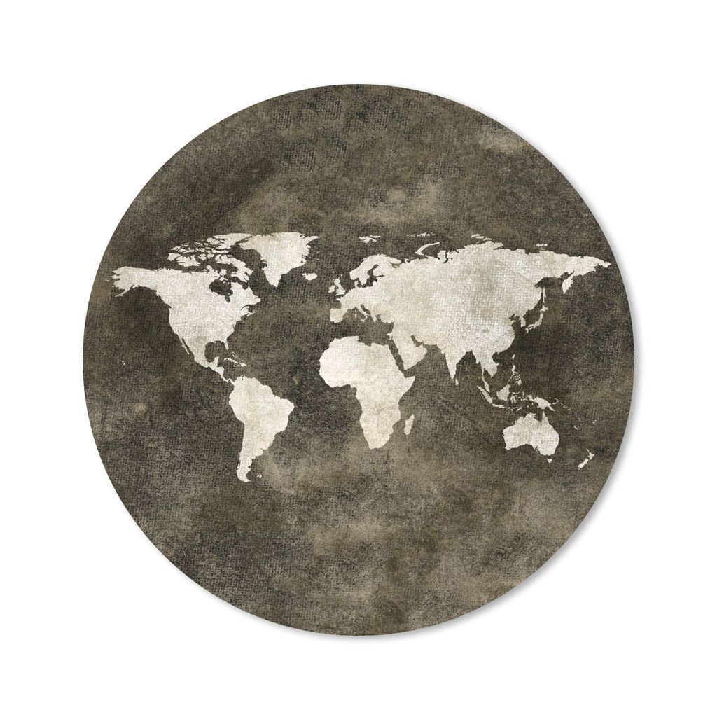 MuchoWow Mauspad Mousepad Weltkarte - Retro - Gold 40x40 cm - Mousepads - Maus Mat - Pad - Mausunterlage - Schreibtisch Accessoires