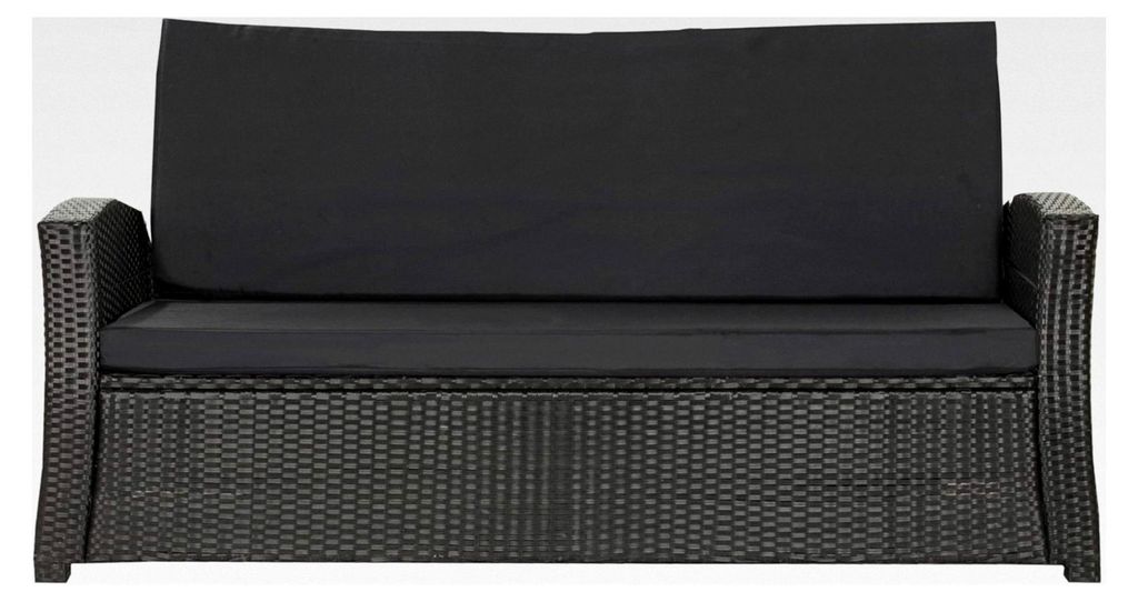 Sitzkissen für Gartenbank aus Polyrattan, Bequeme Kissen für Gartenbänke – ideale Polster für Hollywoodschaukel (Schwarz, 140x50x50 cm)