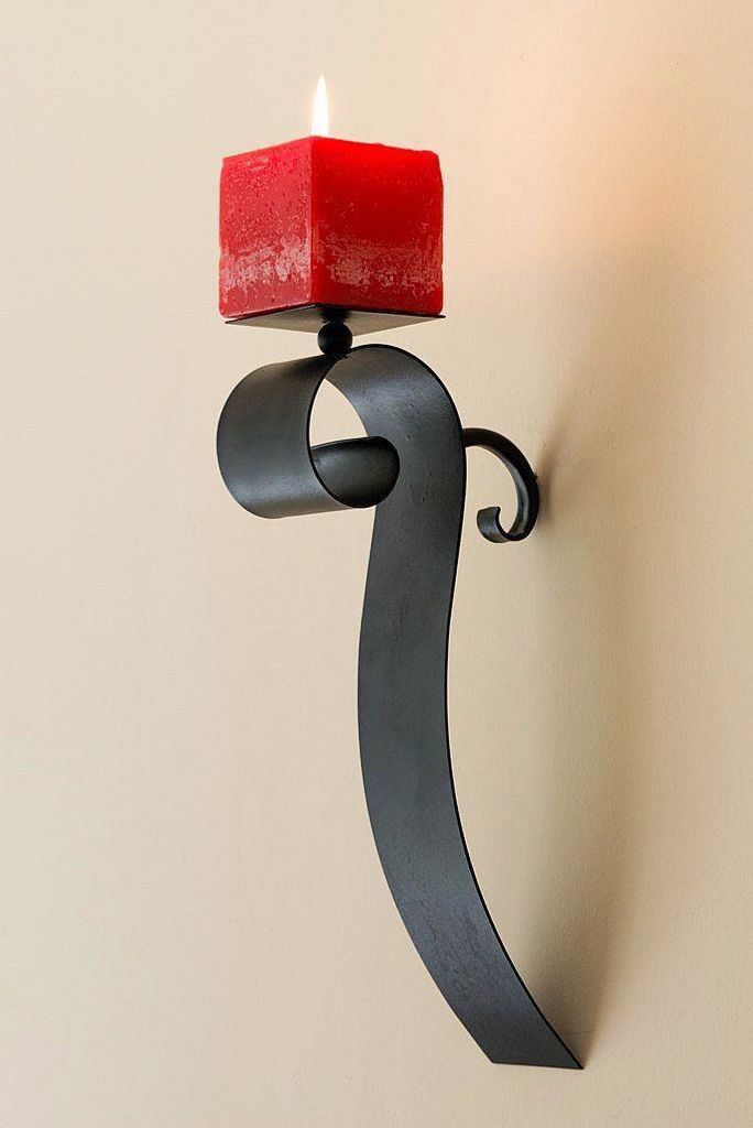 Wandleuchter Rocca 31 cm Wandkerzenhalter aus Metall Produktbild 