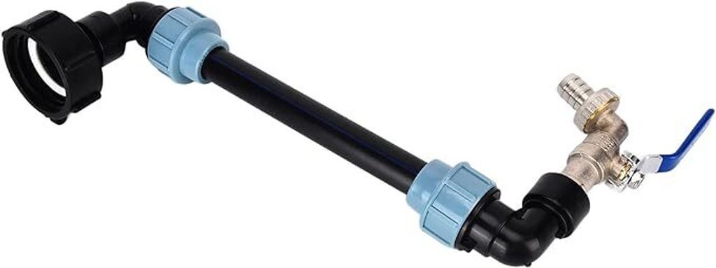 IBC-Adapter, Wasserbehälter-Schwanenhalsanschluss Ersatz-Ablassgewinde mit Schlauch zum Befüllen des Wassertanks