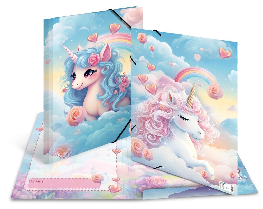HERMA Sammelmappen A3 Karton Happy Unicorns Produktbild 