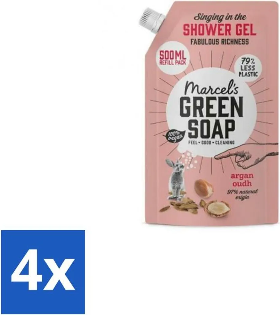 Refill Doccia Marcel's Green Soap Argan & Oudh 2L Confezione 4x500ml