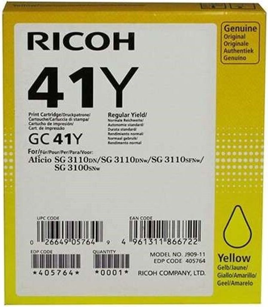 Original Toner für RICOH Aficio SG3110DN gelb HC Produktbild 
