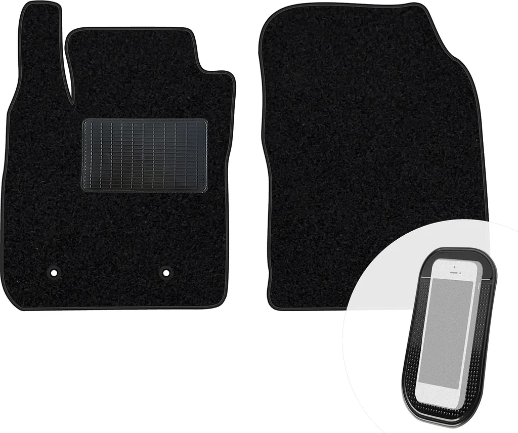 Set 2 Tappetini Auto Nero Velours per Ford EcoSport 2017+ moto-MOLTICO