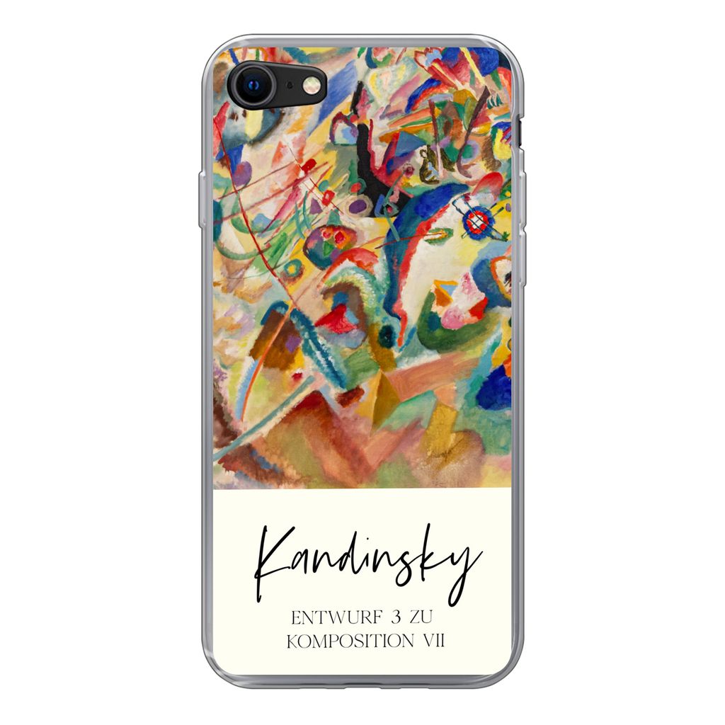 MuchoWow Handyhülle Schutzhülle Hülle für iPhone 7 Entwurf 3 zu komposition VII - Kandinsky - Alte Meister Silikon Softcase Handy Hülle - Ka...