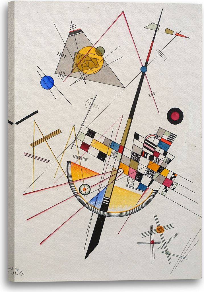 Leinwandbild (70x100cm): Wassily Kandinsky - Delikate Spannung, echter Holz-Keilrahmen inkl. Aufhänger, handgefertigt in Deutschland