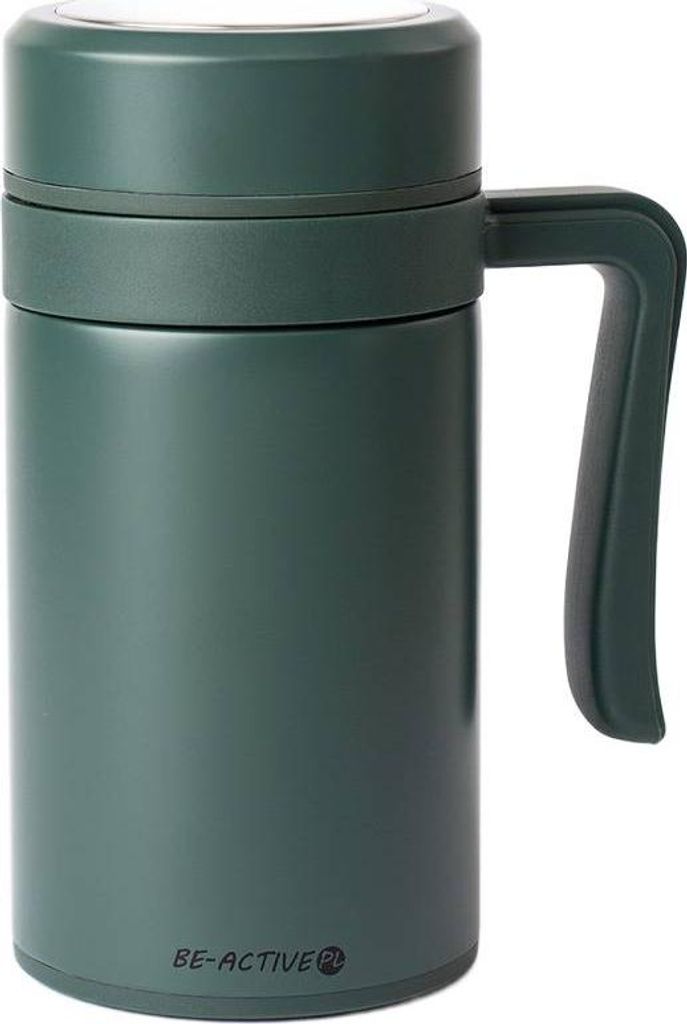 Thermobecher Mit Henkel aus Edelstahl 450 ml Becher für Kaffee und Tee unterwegs Grün