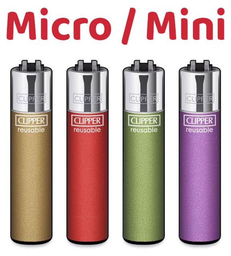 Micro / Mini Clipper Reibradfeuerzeuge 4x Metallic Mix #6 Produktbild 