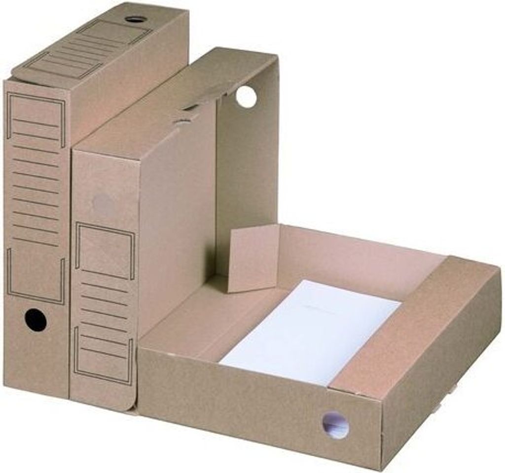 20x Archiv-Ablagebox 252x70x317mm wiederverschließbar braun