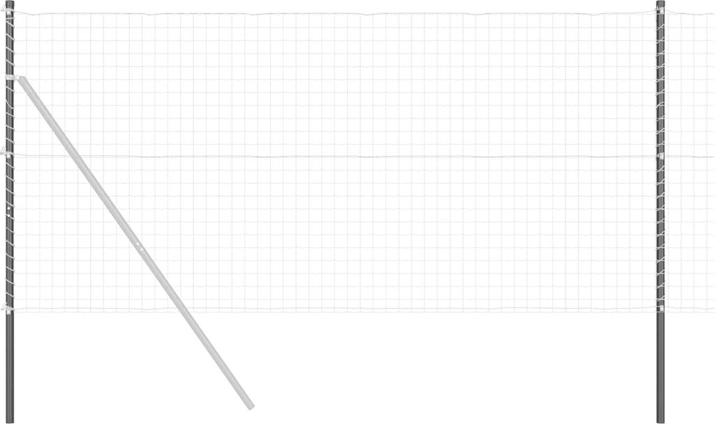 vidaXL Zaunpfosten 12 pcs Grau Pulverbeschichteter Stahl