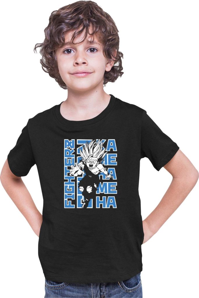 Kinder T-Shirt Dragon Anime Manga Ball Z Kamehameha, 3-4 Jahr - 104 / Schwarz