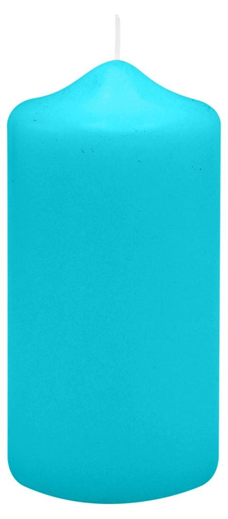 Spitzkopf Stumpen Kerzen Ocean Blau 10 x Ø 9 cm, 6 Stück