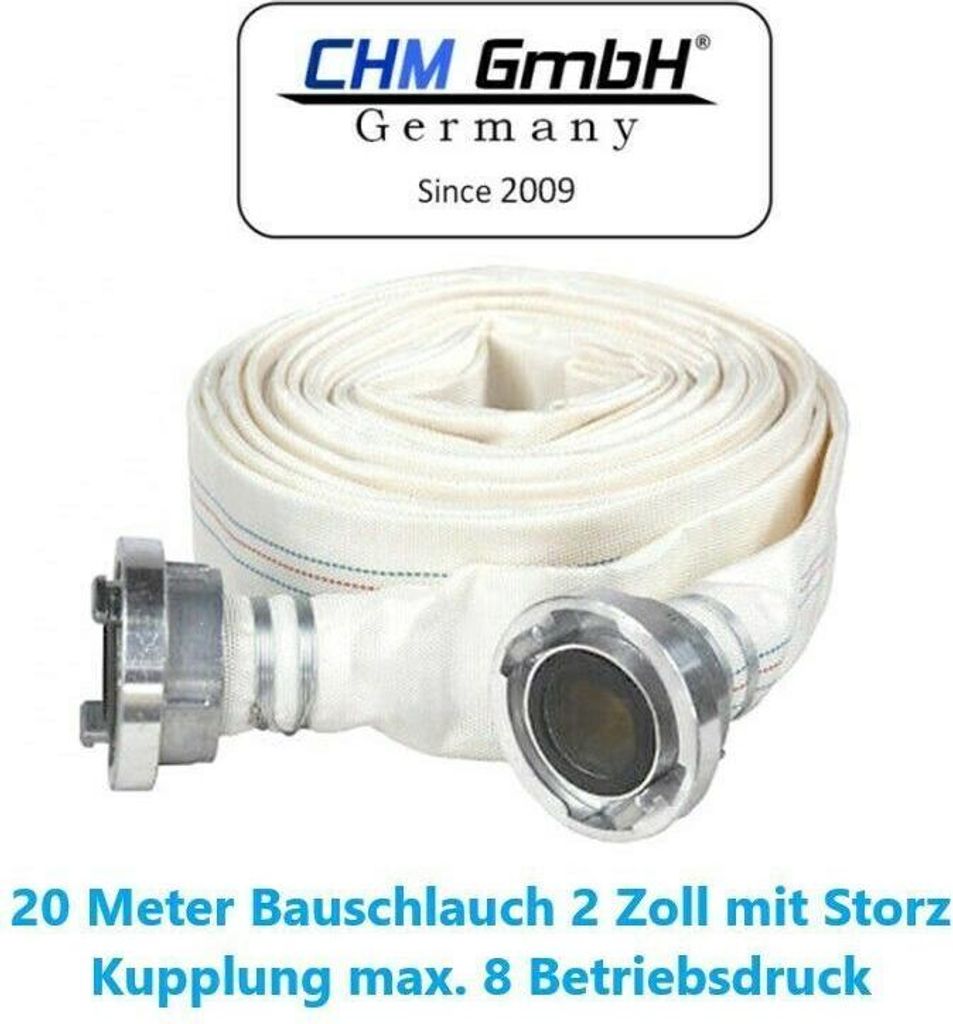 Bauschlauch 2" 20m 8 Bar mit C-Storz Anschlüsse Produktbild 