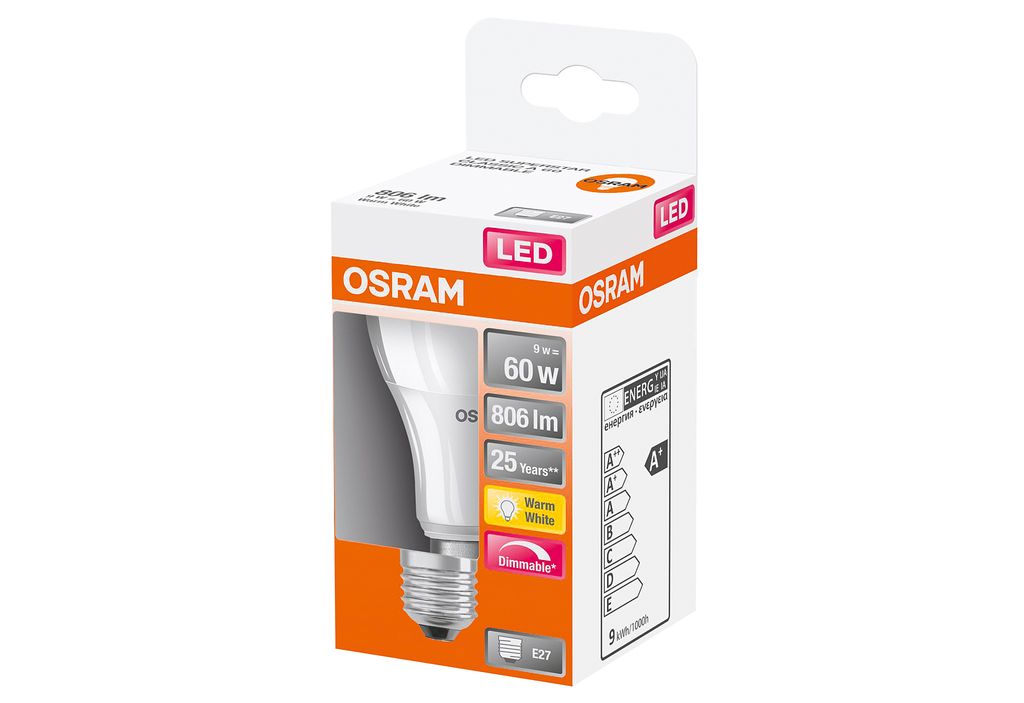 Osram Parathom Classic LED 60 ampoule réglable E27 8.8W/827 Image du produit 