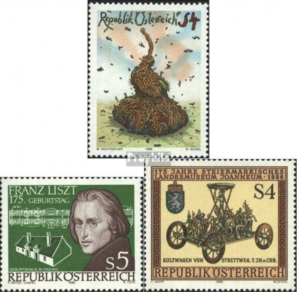 Briefmarken Österreich 1986 Mi 1865,1866,1868 (kompl.Ausg.) Produktbild 