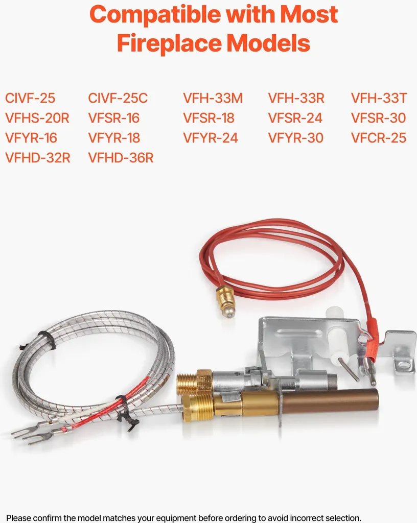 Kit Brûleur Veilleuse Gaz Naturel pour Cheminée CIVF-25 et VFH-33M