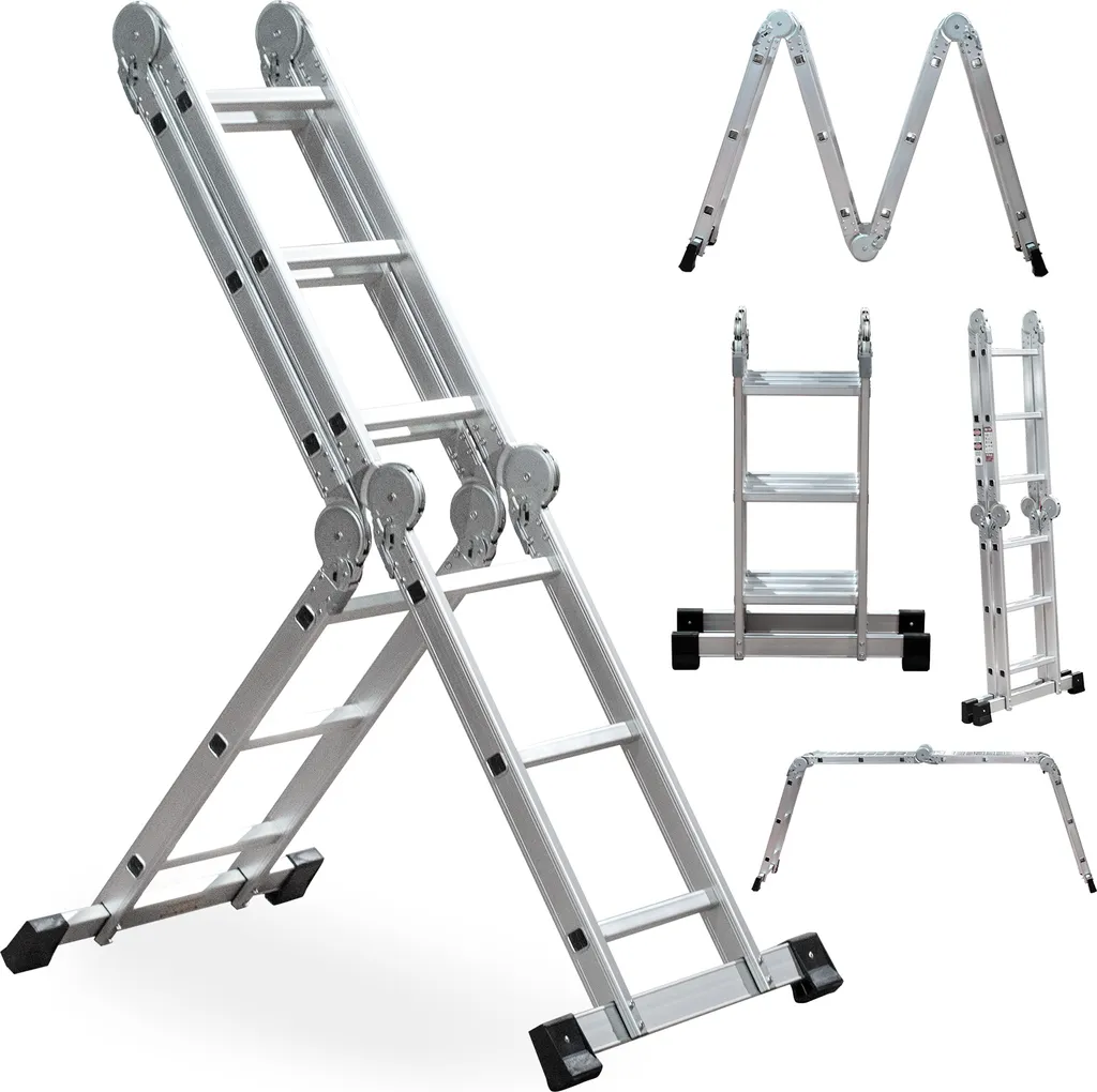 Échelle Pliable 3.5M Stable et Compacte pour Éviter les Chutes et Encombrement