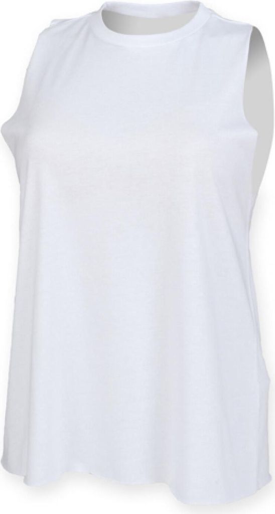 SF Women SK232 | Ladies High Neck Vest Damen T-Shirt - Farbe: White - Größe: XXL