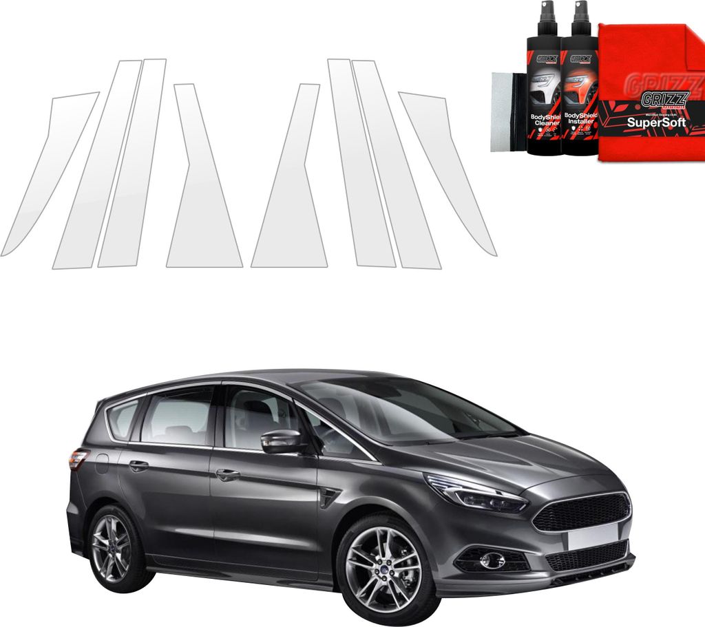 8in1 Schutzfolie für A-B-C-Säule - Ford S-Max MK2 (2015-2019) Grizz Protector